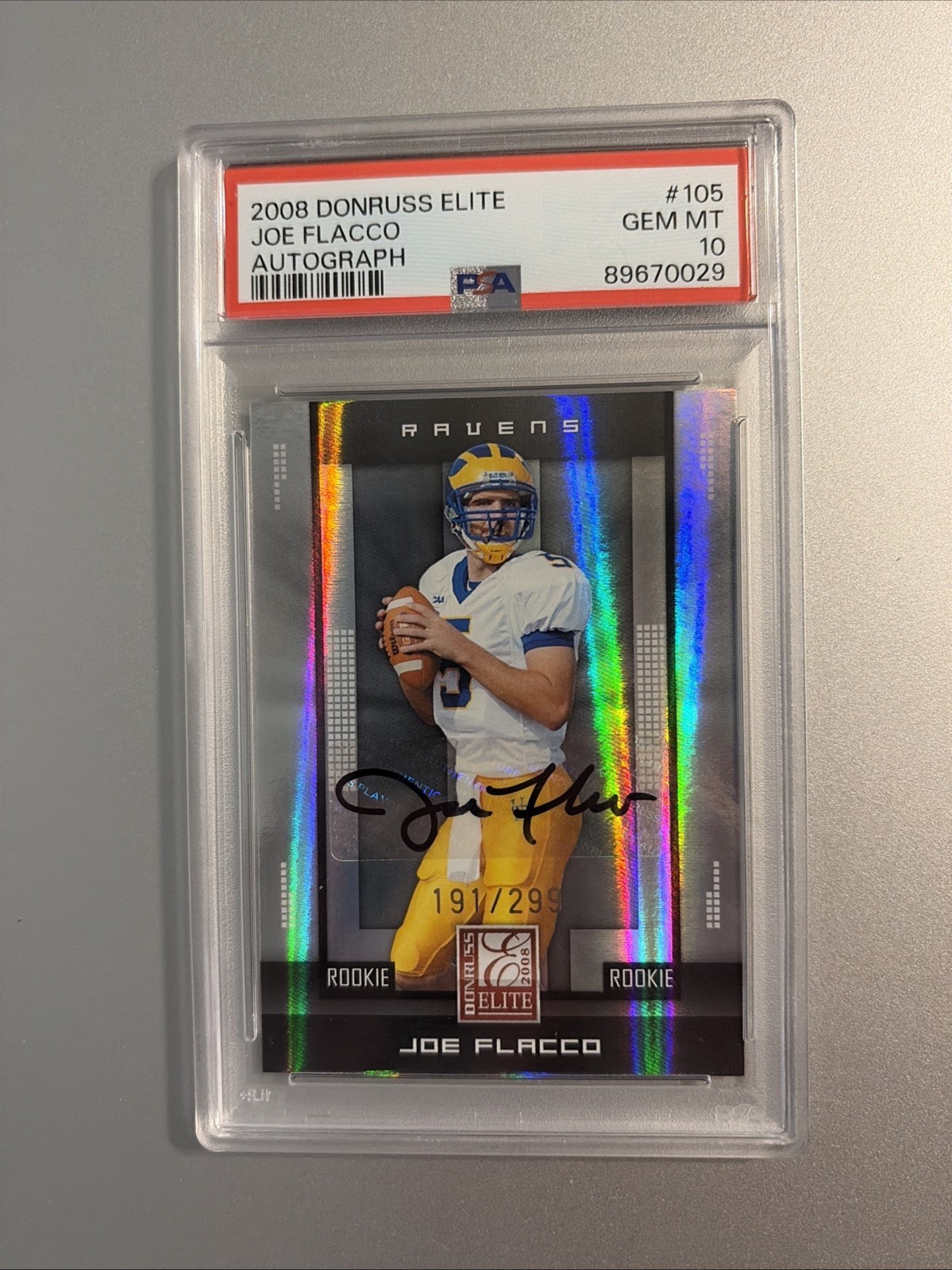Joe Flacco Donruss Elite #105 Autograph