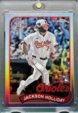 JACKSON HOLLIDAY ROOKIE RARE HOLO REFRACTOR CHROME SPORTS CARD ORIOLES MINT