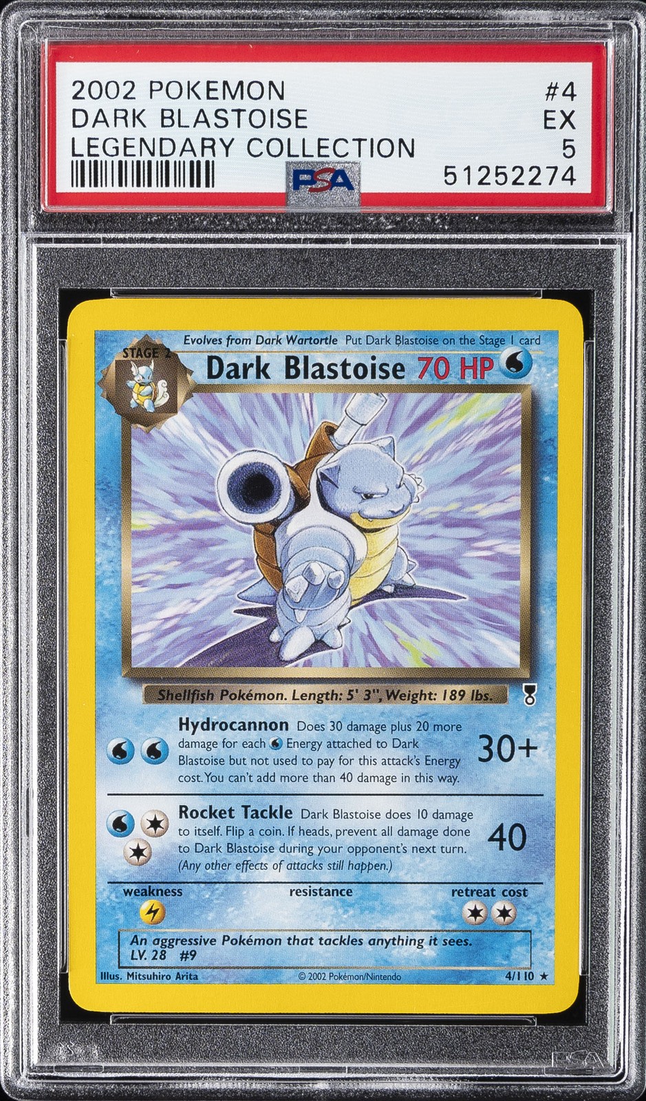 2002 POKEMON LEGENDARY COLLECTION #4 DARK BLASTOISE PSA 5