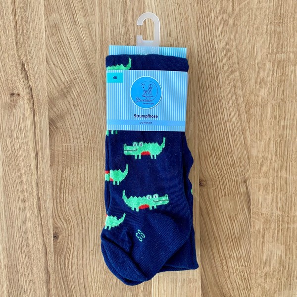 Sterntaler Strumpfhose FüR Jungen Blau Motiv Krokodil Gr. 68 - Neu-image