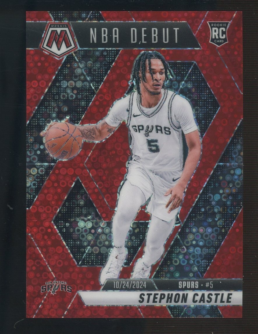 2024-25 Panini Mosaic NBA Debut Red Fast Break Prizm #267 Stephon Castle 68/99