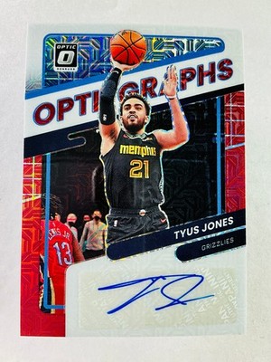 2021-22 Panini Donruss Optic Choice Tyus Jones Opti-Graphs Red Mojo Prizm Auto