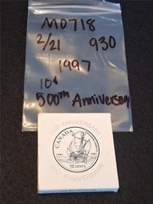 Canada RCM 1997 500th ANNIVERSARY 10 CENT COIN 92.5% SILVER 2.4g        #MF-0718