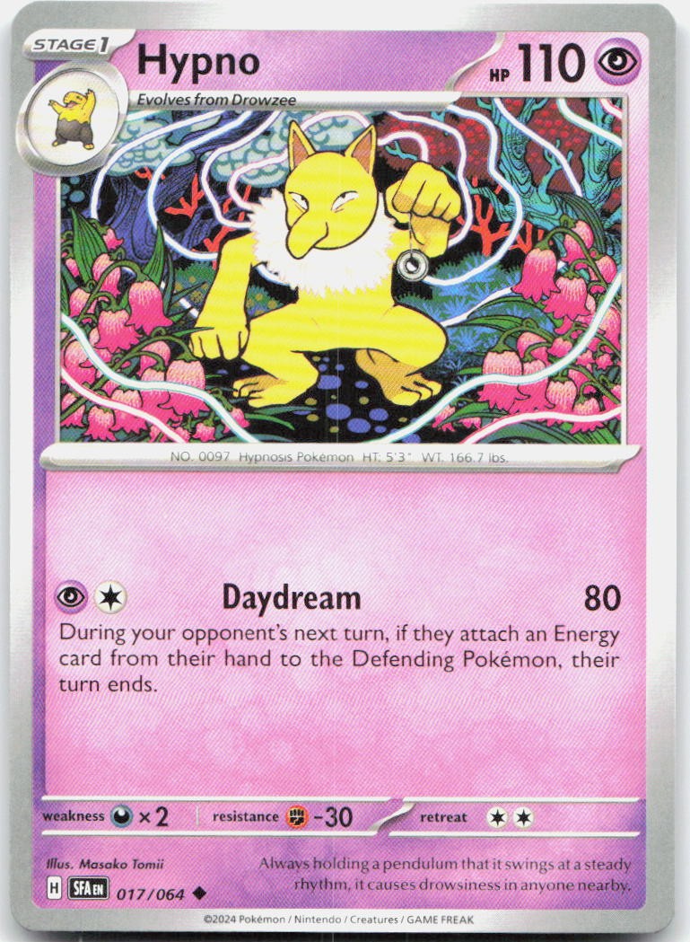 Hypno 017/064 SV Shrouded Fable U NM Pokémon — English