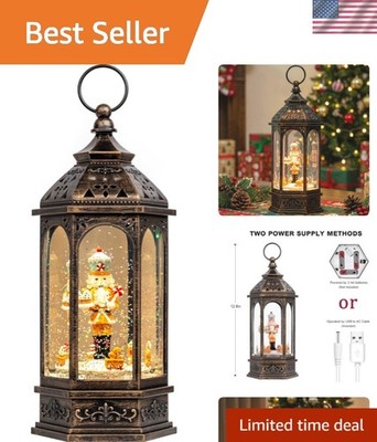Animated Gingerbread Nutcracker Snow Globe Lantern - Christmas Cheer Awaits!