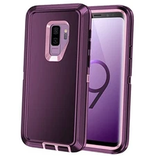 for Galaxy S9 Case, Heavy Duty Shockproof Dust/Drop Proof 3 Layer Purple/Pink