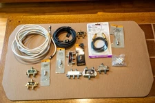 Lot of Assorted Coaxial Cables, Connectors and Splitters