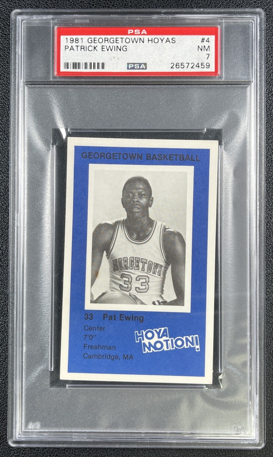 PATRICK EWING PSA 7 1981 GEORGETOWN HOYAS #4 NEAR MINT 2459