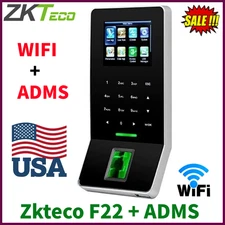 ZKteco F22 WiFi ADMS Fingerprint System Access Control Time Attendance System US