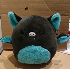 Aldous The Black And Teal Fruit Bat Squishmallow 5" Very Good Condition