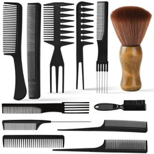 Set de 10/12 Piezas Peines y Brochas Corte de Pelo Profesional Barberia Estilist