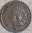 1866 Indian Cent F+ or VF. Obv Old Ding. Breaking Up Sets. Free Shipping.
