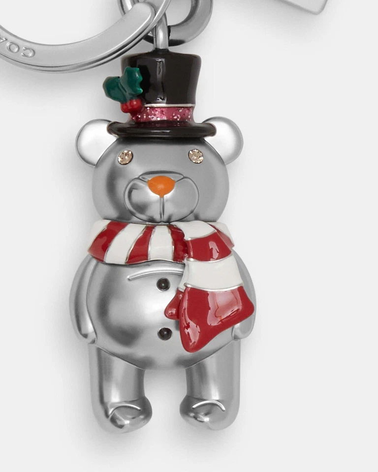 Bolso Coach Muñeco de Nieve 3D Oso Dije Tono Plateado Multi Metal Con Esmalte CN573 Nuevo Foto 2 de 4