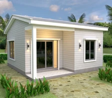 21x21 Feet Tiny House Plans 6.5x6.5 Meter 1 Bed 1 Bath Gable Roof (A4 Hard Copy)