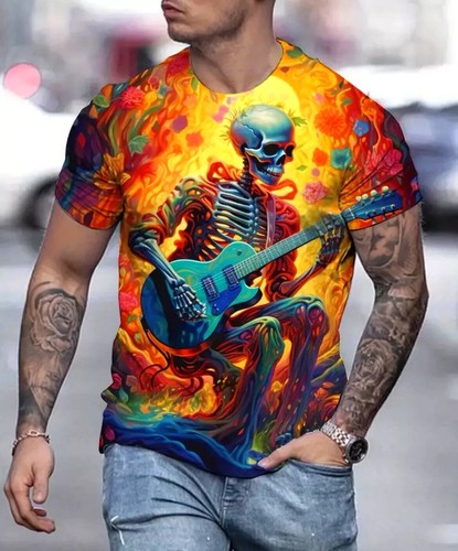 Tie Dye Tshirt T-Shirt Gr. XL Skelett Gibson Les Paul Psychedelic Grateful Dead - Bild 5 von 24
