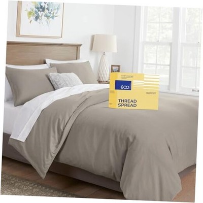 California King/King Duvet Cover, 600 Thread Count Sateen 3 King/Cal King Taupe