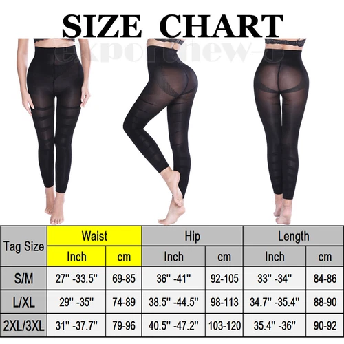 Leggings donna compressione vita alta tono controllo pancia coscia gamba body shaper - Foto 18 di 21
