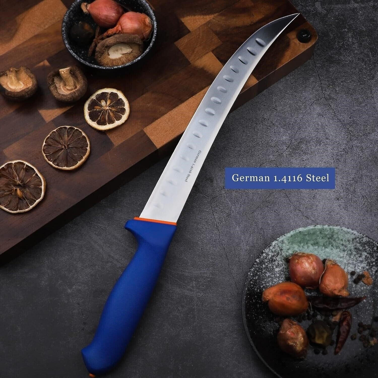 Cuchillo 10" De Chef Carnicero Cimitarra Profesional Acero Inoxidable Para Carne