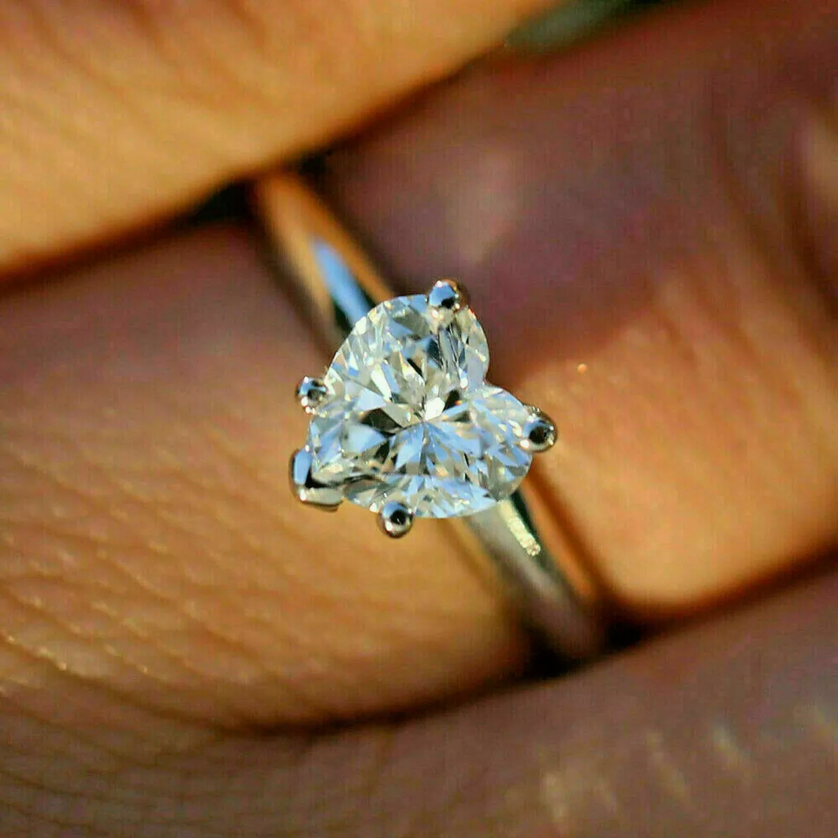 2.90 Ct Heart Cut Simulated Diamond Women s Engagement Ring 925