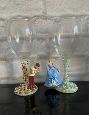 Disney Figur Weingläser, 2er Set, Herr und Frau, Aschenputtel und Prinz bezaubernd