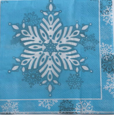two Individual Christmas Snowflake Luncheon decoupage Paper napkins Holiday