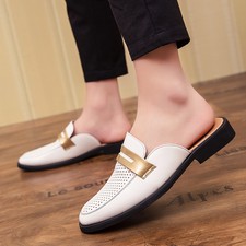 Men's Slipper Mules Hollow out Breathable Slip On Casual Flat Loafers Shoes 44 L