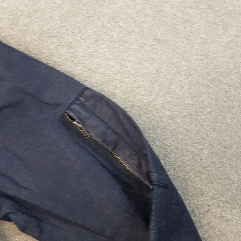 Pretty Green Mens Jacket Small Blue Navy Lightweight Linen Parka Casuals Liam - Image 4 of 4