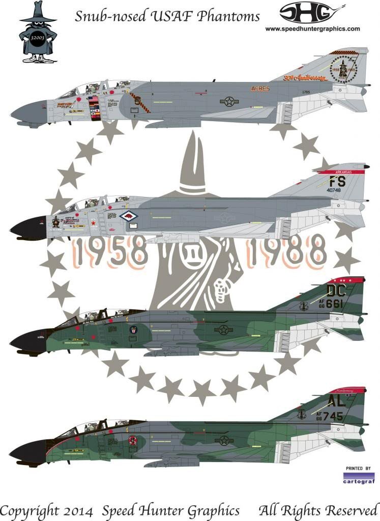 Speed Hunter Graphics SHG32003 1/32 decal F-4C & D Snub-nosed Phantoms Speed Hunter Graphics SHG32003 1/32 decal F-4C & D Snub-nosed Phantoms