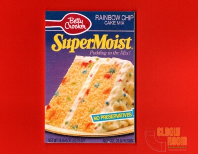 Betty Crocker Rainbow Chip cake mix vintage box art 2x3'' fridge magnet
