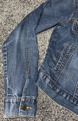 Vintage Levi’s Jacket Girls M (10 /12) Blue Denim Trucker Embroidered - Picture 4 of 15