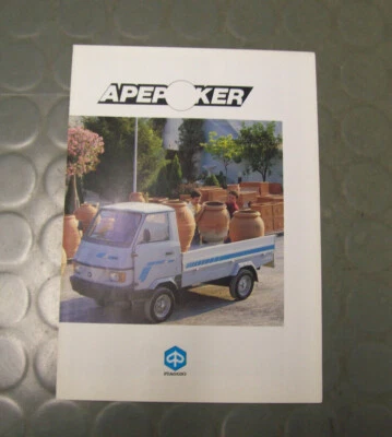 PIAGGIO APE POKER BENZINA DEPLIANT PUBBLICITARIO ORIGINALE