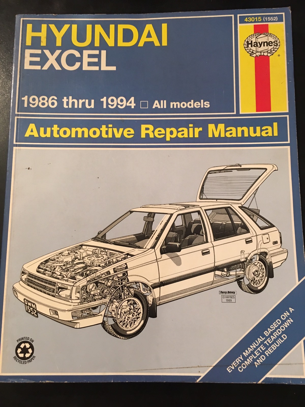HYUNDAI Excel 1986 Thru 1994 All Models Haynes Repair Workshop Manual 43015  1552 | eBay