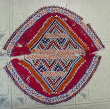 1920s 2 Antique 15 inch tribal beaded wedding dress decors Central Asia 52680