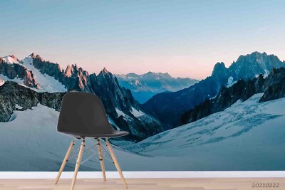 3D Snowy Mountains Sky Landscape Wallpaper Wall Murals Removable Wallpaper