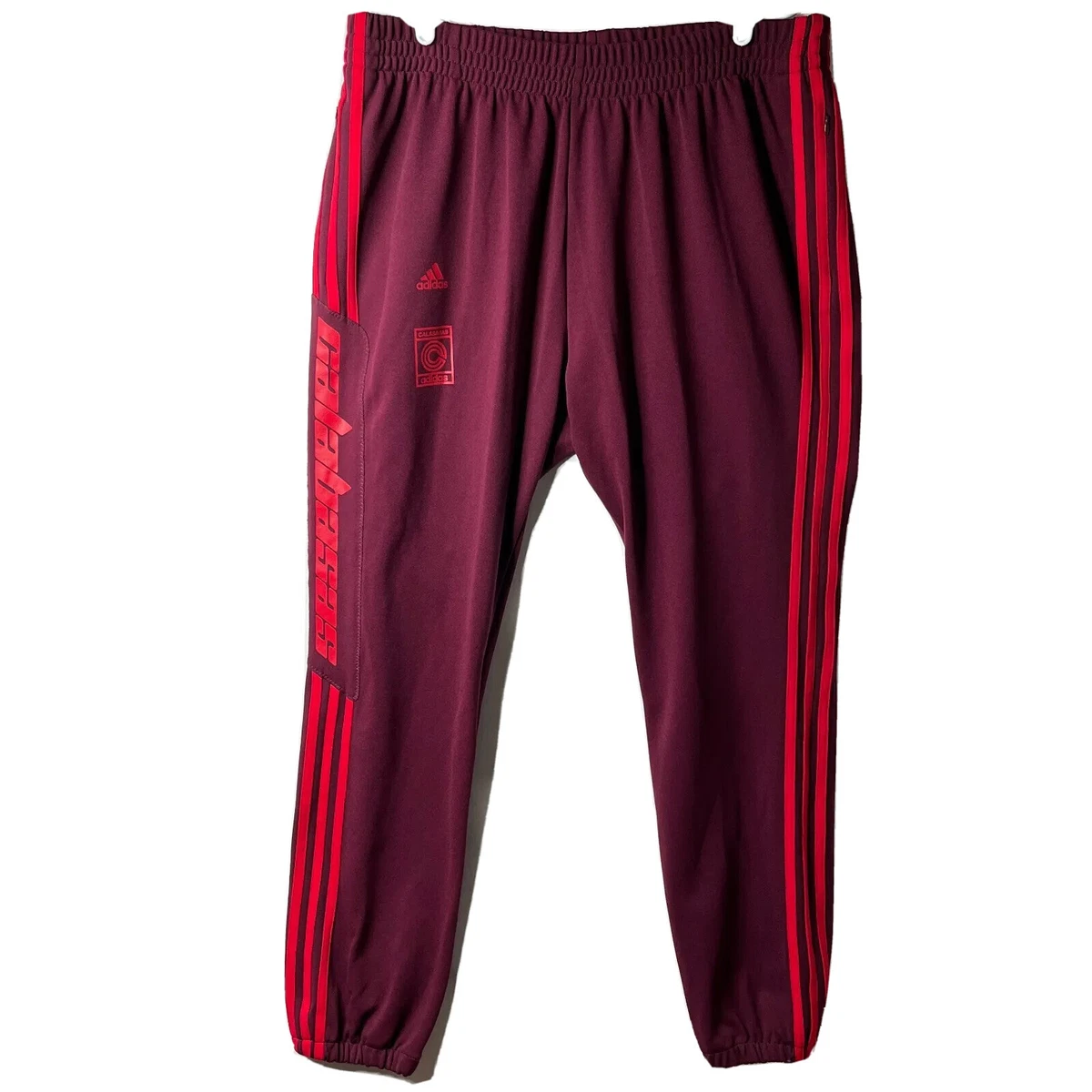 Adidas Yeezy YZY Calabasas Track Pants Maroon Red Mens L Sweatpants CV7905  | eBay