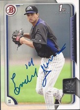 Colorado Rockies EMERSON JIMENEZ Signed 2015 Bowman Card