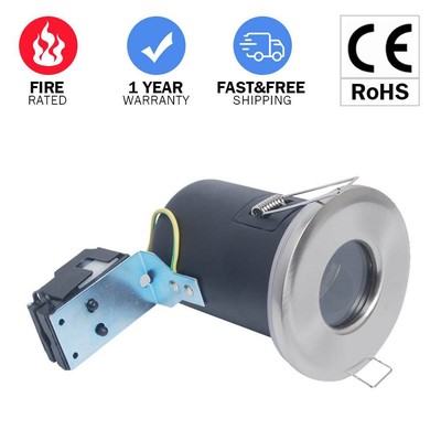 4x Fire Rated Ip65 Bathroom Kitchen Led Gu10 Recessed Ceiling