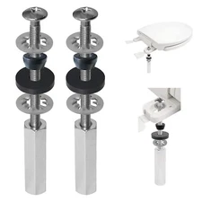 Toilet Seat Bolts Kit, Universal Stainless Steel Extra Long Downlock Nuts 
