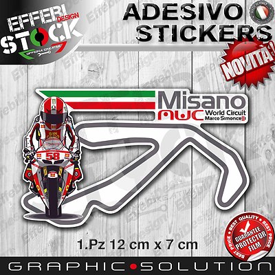 MARCO SIMONCELLI 58 Super Sic Racing 100mm Vinile Adesivo - Foto 6
