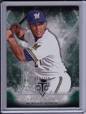 Carlos Gomez 2015 Topps Triple Threads Emerald Base Parallel #'d /250 Green