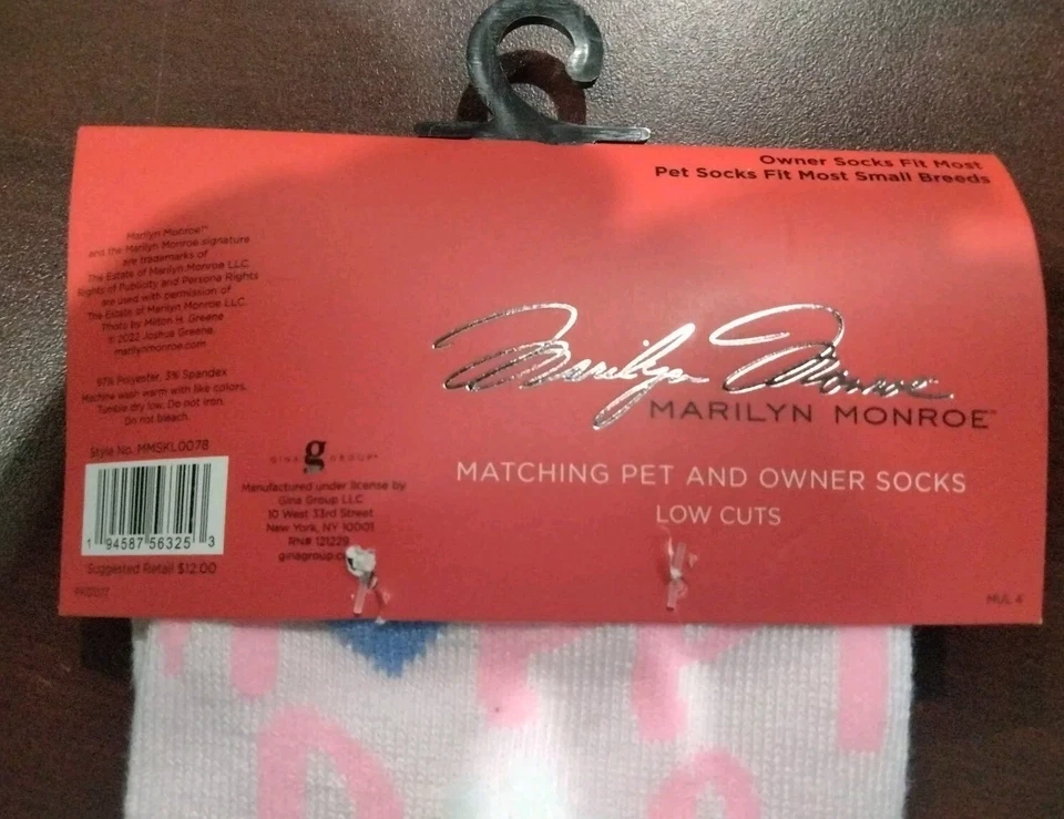 Calcetines Marilyn Monroe a juego para mascota y dueño corte redondo para mujer O/S CORAZONES de perro pequeño Foto 3 de 3