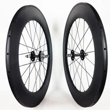 700c Carbon Track Road Bike Wheelset 25X80mm Clincher Tubeless Fixed Gear Wheels