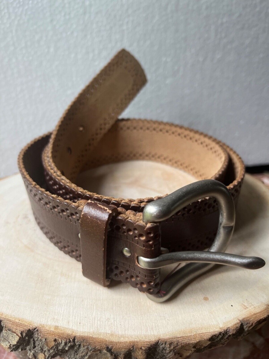 Leather laser cut belt with a brass buckle s-l400.jpg main image 4