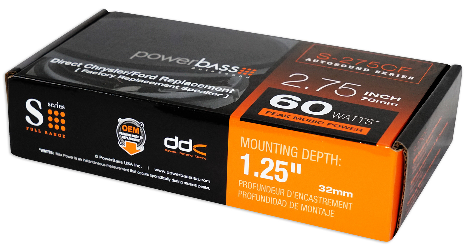 Пара сменных динамиков PowerBass S-275CF 275 OEM для автомобилей ChryslerFord