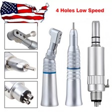 Dental Slow Low Speed Handpiece Push Contra Angle NSK Style Air Motor 4Holes