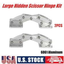 2x Hidden Scissor Hinge - Large - 6061 Grade Aluminum  Stainless Steel Hardware