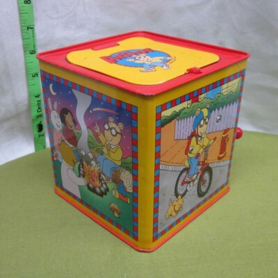 ARTHUR jack-in-the-box Aardvark toy Marc Brown cartoon 1998 music