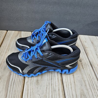 Reebok Ziglite Black/Blue Running Shoes Sneakers Men's Size Pre-owned 