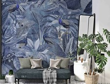 3D Leaves Peacock Wallpaper Wall Mural Self-adhesive Removable 333--JN
