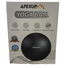 Apexup Yoga Ball  (Medium 19"-22” Exercise Black New & Sealed